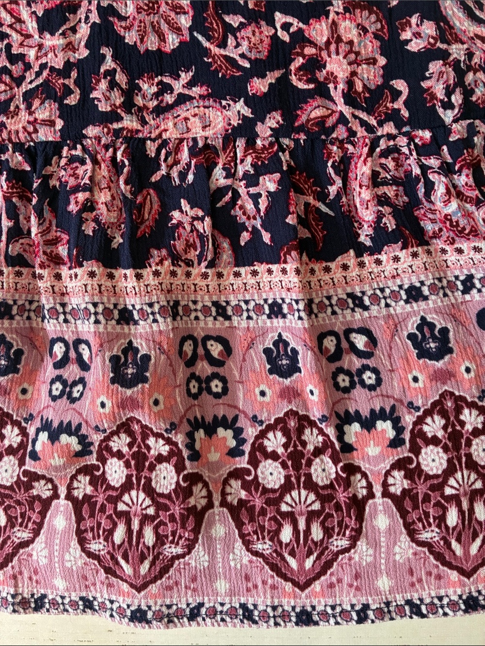 Knox Rose Navy & Pink Floral/Paisley Patterned V-Neck Dress, size XL, NWT - Picture 9 of 16